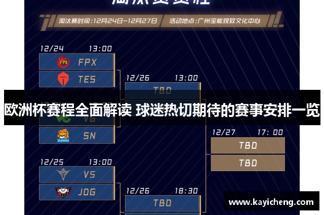 欧洲杯赛程全面解读 球迷热切期待的赛事安排一览